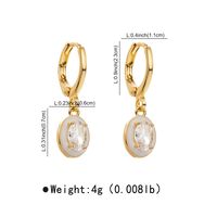 1 Paire Style Vintage Style Moderne Style Simple Ovale Émail Incruster Le Cuivre Strass Boucles D'oreilles main image 2