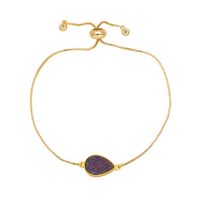 Simple Style Water Droplets Copper Plating Inlay Artificial Gemstones 18k Gold Plated Bracelets main image 5
