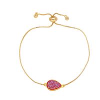 Simple Style Water Droplets Copper Plating Inlay Artificial Gemstones 18k Gold Plated Bracelets main image 6