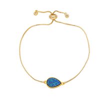 Simple Style Water Droplets Copper Plating Inlay Artificial Gemstones 18k Gold Plated Bracelets main image 7