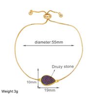 Simple Style Water Droplets Copper Plating Inlay Artificial Gemstones 18k Gold Plated Bracelets sku image 1