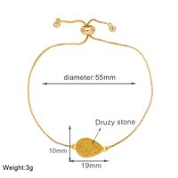 Simple Style Water Droplets Copper Plating Inlay Artificial Gemstones 18k Gold Plated Bracelets sku image 2