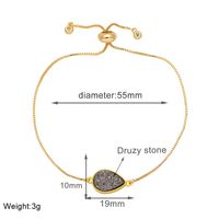 Simple Style Water Droplets Copper Plating Inlay Artificial Gemstones 18k Gold Plated Bracelets sku image 6