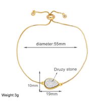 Simple Style Water Droplets Copper Plating Inlay Artificial Gemstones 18k Gold Plated Bracelets sku image 7