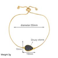 Simple Style Water Droplets Copper Plating Inlay Artificial Gemstones 18k Gold Plated Bracelets sku image 8