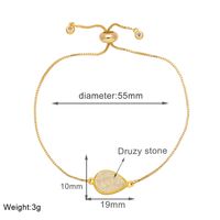 Simple Style Water Droplets Copper Plating Inlay Artificial Gemstones 18k Gold Plated Bracelets sku image 9