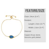 Simple Style Water Droplets Copper Plating Inlay Artificial Gemstones 18k Gold Plated Bracelets main image 2