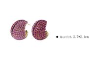 1 Pair Vintage Style Solid Color Inlay Copper Rhinestones Hoop Earrings main image 2