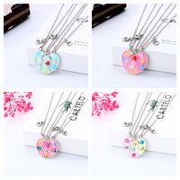 Wholesale Jewelry Casual Cute Heart Shape Smiley Face Alloy Appliques Pendant Necklace main image 6