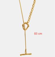 Casual Simple Style Solid Color Titanium Steel Plating Metal Button Women's Sweater Chain main image 2