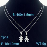 Stainless Steel Titanium Steel 18K Gold Plated Streetwear Plating Doll Pendant Necklace sku image 1