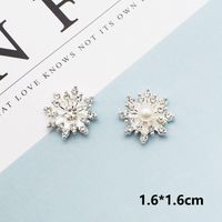 10 PCS/Package Alloy Rhinestones Pearl Flower Simple Style main image 2