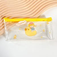 Solid Color Pvc Learning School Modern Style Pencil Case sku image 2