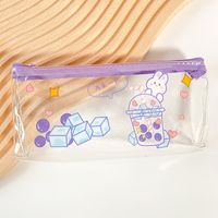 Solid Color Pvc Learning School Modern Style Pencil Case sku image 4