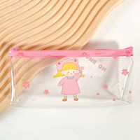 Solid Color Pvc Learning School Modern Style Pencil Case sku image 3