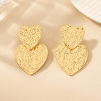 1 Pair Ig Style Retro Heart Shape Plating Alloy Zinc Drop Earrings main image 4