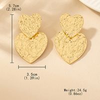 1 Pair Ig Style Retro Heart Shape Plating Alloy Zinc Drop Earrings main image 2