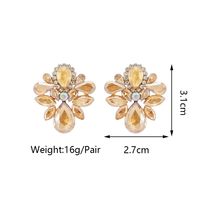 1 Pair Glam Shiny Flower Plating Inlay Alloy Glass Ear Studs main image 2