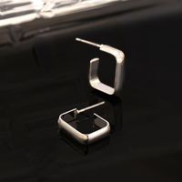 1 Pair Simple Style Classic Style Square Plating Iron Ear Studs main image 3