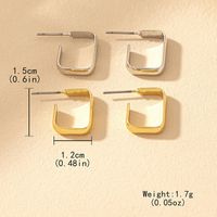 1 Pair Simple Style Classic Style Square Plating Iron Ear Studs main image 2