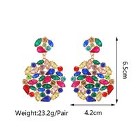 1 Par Elegante Lujoso Geométrico Enchapado Ahuecar Embutido Aleación De Zinc Diamantes De Imitación Pendientes De Gota main image 2