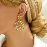 1 Pair Elegant Luxurious Geometric Plating Hollow Out Inlay Zinc Alloy Rhinestones Drop Earrings main image 10