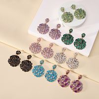 1 Pair Elegant Luxurious Geometric Plating Hollow Out Inlay Zinc Alloy Rhinestones Drop Earrings main image 4