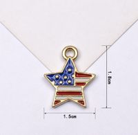 10 Pcs/package Simple Style National Flag Star Alloy Enamel Jewelry Accessories sku image 4