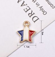 10 Pcs/package Simple Style National Flag Star Alloy Enamel Jewelry Accessories sku image 2