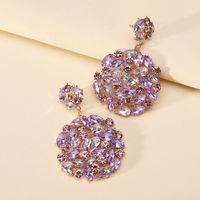 1 Pair Elegant Luxurious Geometric Plating Hollow Out Inlay Zinc Alloy Rhinestones Drop Earrings sku image 3