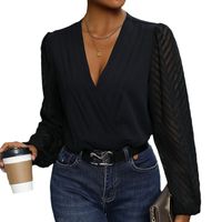 Women's Blouse Long Sleeve Blouses Elegant Classic Style Solid Color main image 5