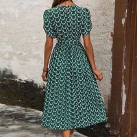 Women's Regular Dress Casual Elegant Round Neck Printing Short Sleeve Printing Midi Dress Daily main image 2