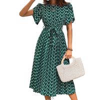 Women's Regular Dress Casual Elegant Round Neck Printing Short Sleeve Printing Midi Dress Daily main image 5