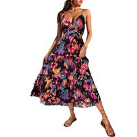 Women's Regular Dress Elegant Classic Style V Neck Backless Sleeveless Printing Maxi Long Dress Daily main image 5