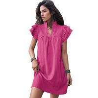 Women's Regular Dress Elegant Standing Collar Short Sleeve Solid Color Above Knee Daily Street main image 5