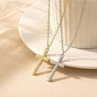 Retro Simple Style Cross Alloy Zinc Plating Women's Pendant Necklace main image 1