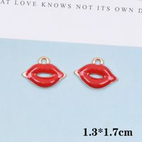 10 Pcs/package Simple Style Lips Alloy Enamel Jewelry Accessories main image 2