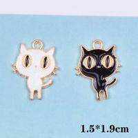 10 Pcs/package Cute Cat Alloy Enamel Jewelry Accessories main image 2