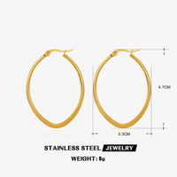 1 Pair Simple Style Heart Shape Flower Plating 304 Stainless Steel Hoop Earrings sku image 3