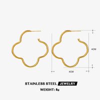 1 Pair Simple Style Heart Shape Flower Plating 304 Stainless Steel Hoop Earrings sku image 1