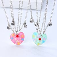Wholesale Jewelry Casual Cute Heart Shape Smiley Face Alloy Appliques Pendant Necklace main image 3