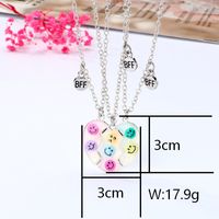 Wholesale Jewelry Casual Cute Heart Shape Smiley Face Alloy Appliques Pendant Necklace sku image 3