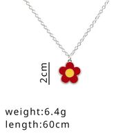 Basic Flower Alloy Enamel Unisex Pendant Necklace sku image 1