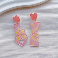 1 Pair Sweet Letter Rainbow Arylic Drop Earrings sku image 2