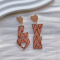 1 Pair Sweet Letter Rainbow Arylic Drop Earrings sku image 4