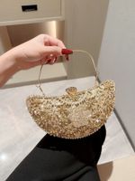 Green Gold Polyester Color Block Rhinestone Evening Bags main image 6