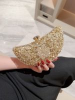 Green Gold Polyester Color Block Rhinestone Evening Bags main image 9
