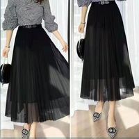 Summer Spring Autumn Classic Style Solid Color Polyester Maxi Long Dress Skirts sku image 3