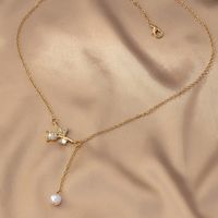 Elegant Simple Style Rose Zinc Alloy Pearl Women's Pendant Necklace main image 3