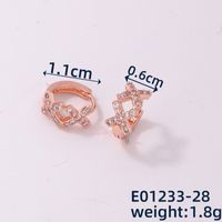 1 Piece Casual Simple Style Geometric Copper Zircon Rose Gold Plated Silver Plated Hoop Earrings main image 2